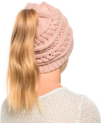 Messy Bun Ponytail Crochet Beanie