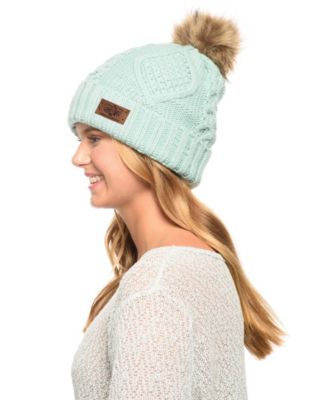 Faux Fur Pom Beanie with Fleece Lining