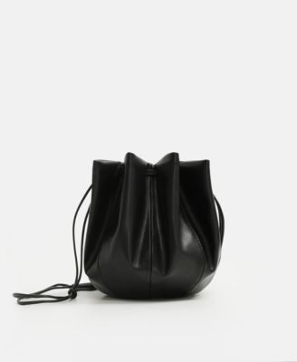 mango leather bucket bag