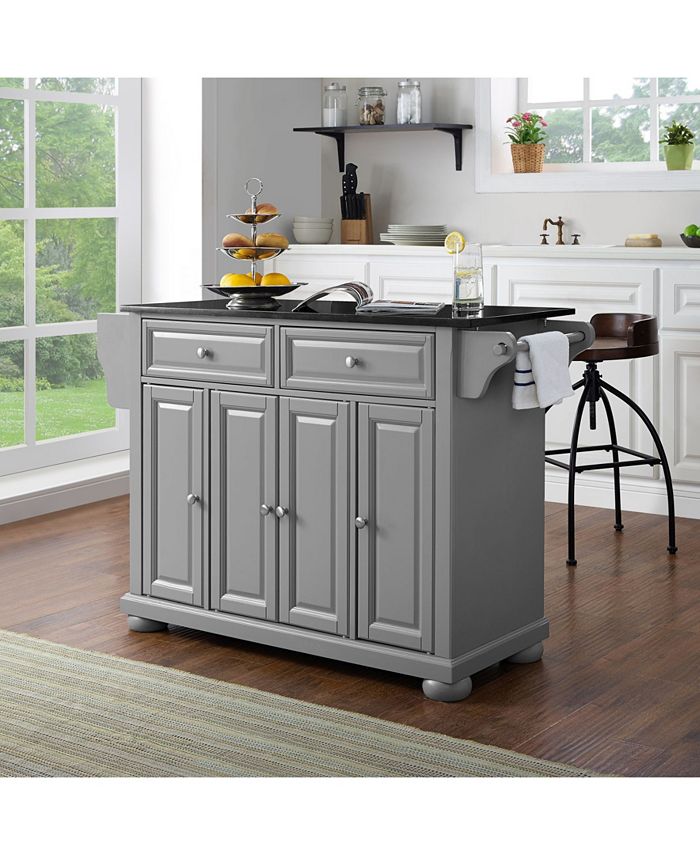 Crosley Alexandria Black Granite Top Kitchen Island Macy's