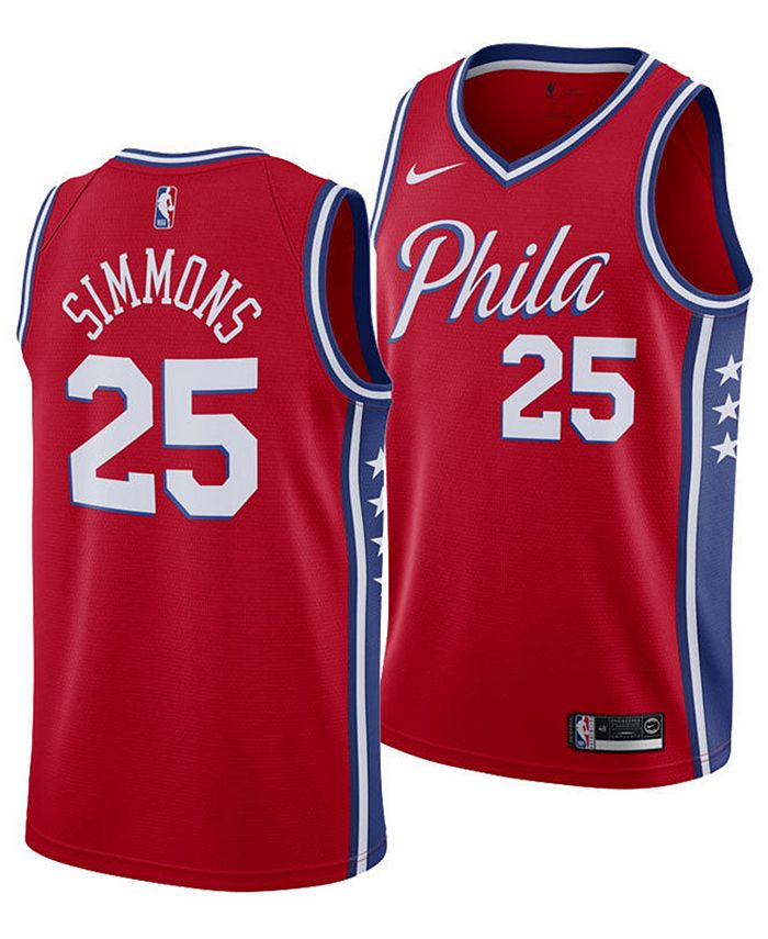 NIKE NBA Philadelphia 76ers Jersey 25 Ben Simmons in Blue Size XL