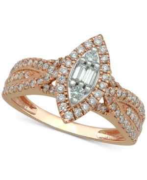image of Diamond Marquise Halo Ring (3/4 ct. t.w.) in 14k Rose Gold