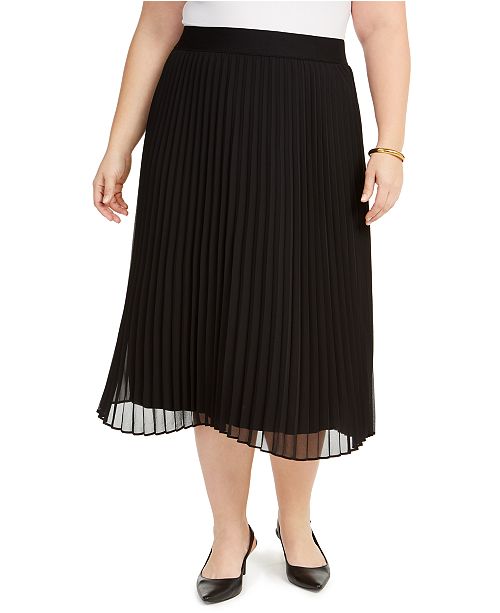 Alfani Plus Size Pleated Midi Skirt, Created for Macy's & Reviews