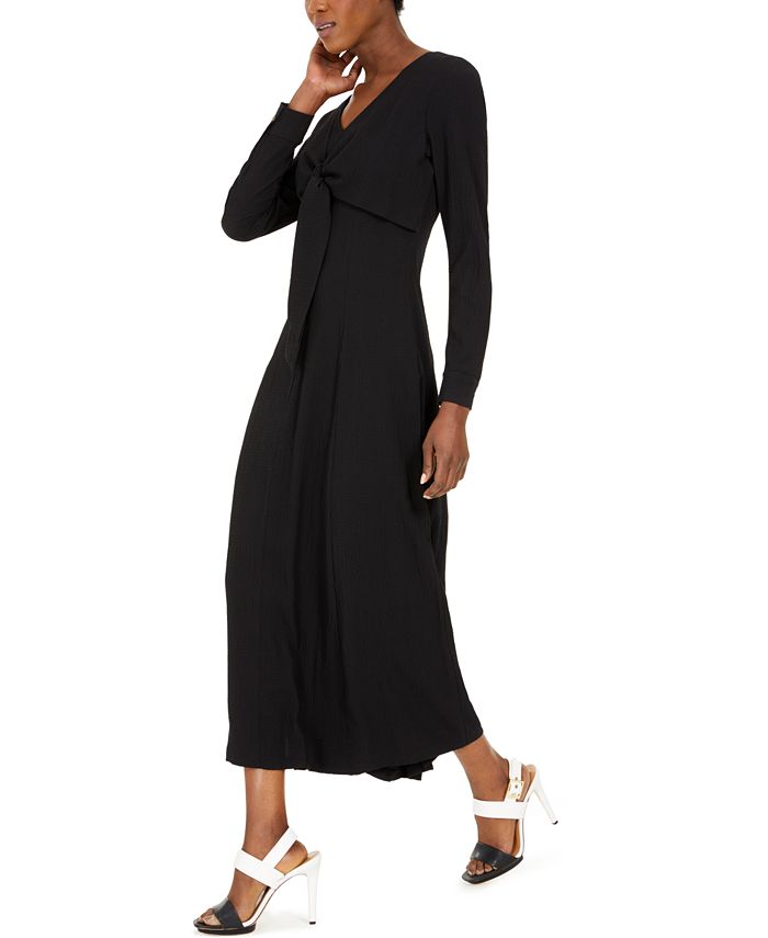 Calvin Klein LongSleeve TieFront Maxi Dress Macy's
