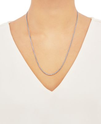 Rounded Box Link 22 Chain Necklace (2mm) in Sterling Silver or 18k Gold-Plated Over Sterling Silver