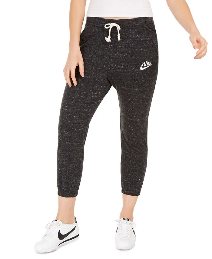 Nike Gym Vintage Capri Sweatpants Size Medium Heather Gray Pockets