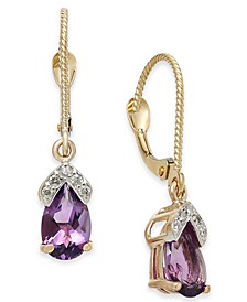 Amethyst (1-5/8 ct. t.w.) & Diamond Drop Earrings in 14k Rose Gold 