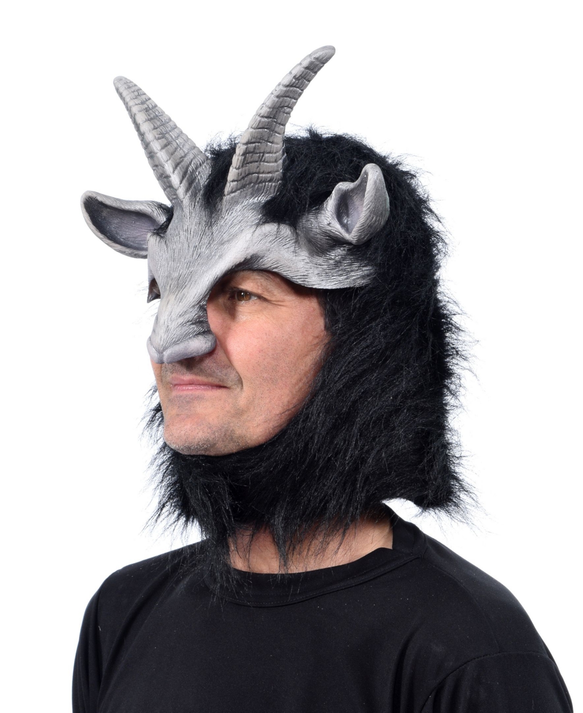 Shop Zagone Studios Cute Black Satyr Headpiece Latex Adult Costume Mask One Size In Multi