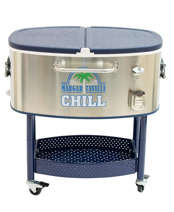 Margaritaville Chill Rolling Stainless Steel Cooler with Wheels 82