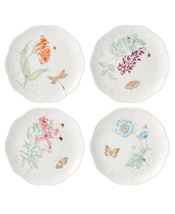 Lenox Piece Accent Set Butterfly Meadow Bunny-Juego De Platos (4