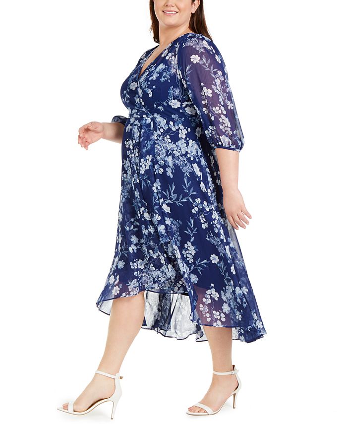 Calvin Klein Plus Size Floral-Print Maxi Dress & Reviews - Dresses ...