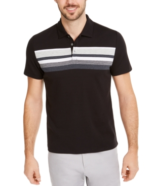 Alfani Men's Honeycomb Striped Polo Shirt Created for Macy's