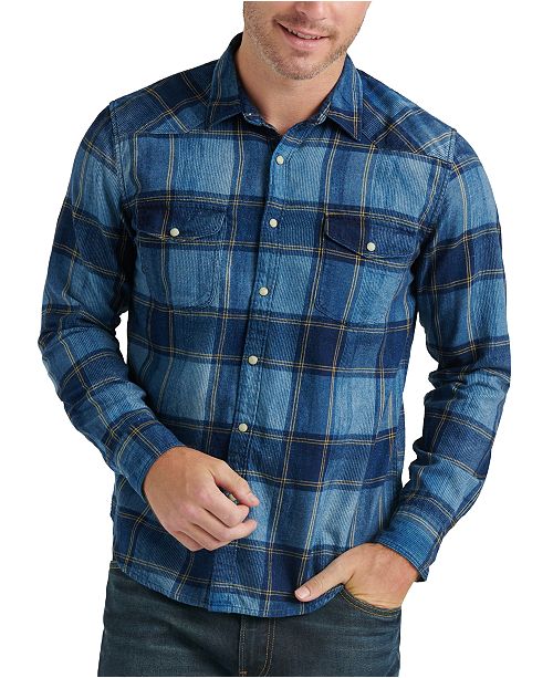 Lucky Brand Men S Santa Fe Western Plaid Shirt Reviews Casual