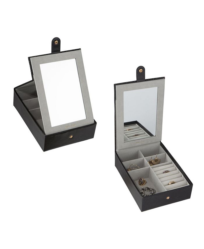 Ruby + Cash Multi Compartment Jewelry Organizer Box with Vanity Mirror ...
