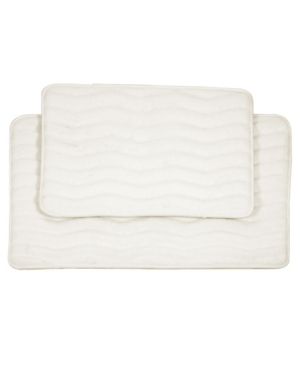 Baldwin Home 2 Piece Memory Foam Bath Mat Set Bedding In White