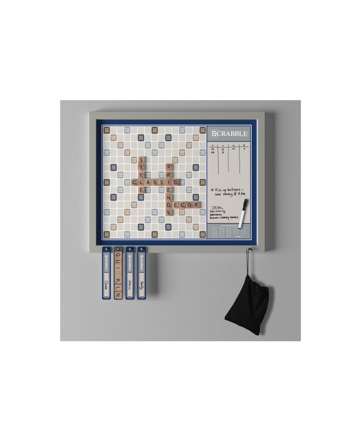 Ws Game Company Kids' Winning Solutions Scrabble Deluxe Board Game 2-in-1 Wall Edition In Multi