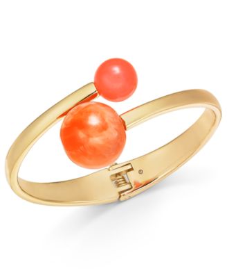 Alfani - Gold-Tone Bead-Tipped Bypass Bangle Bracelet