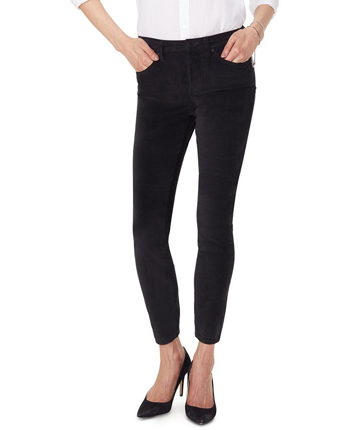 NYDJ Women's AMI Skinny Legging Velvet Jeans, Black Size 14 main image 0