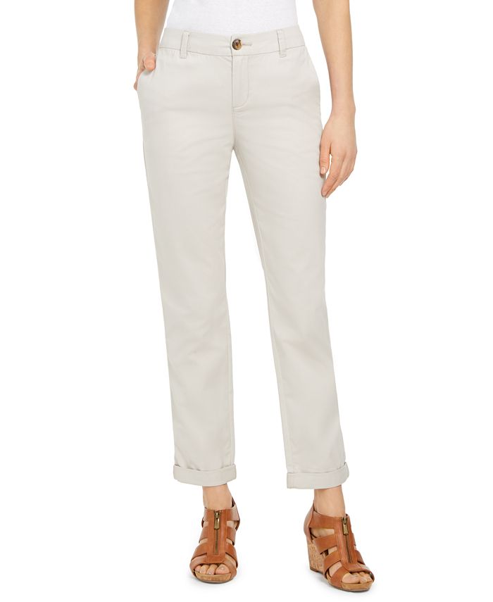 Style & Co Petite Cotton Cuffed Straight-Leg Pants, Created for Macy's ...