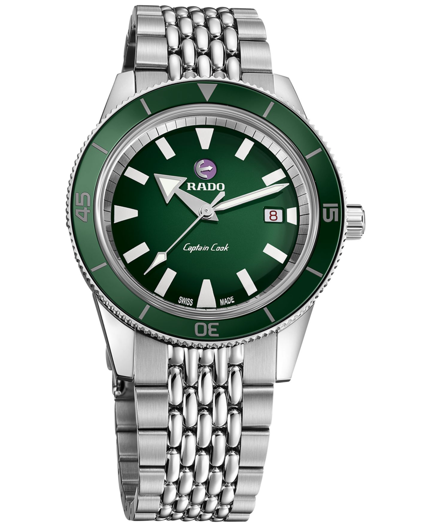 Мужские часы Rado Swiss Automatic HyperChrome Captain Cook Stainless Steel Bracelet Diver Watch 42mm — фото 7