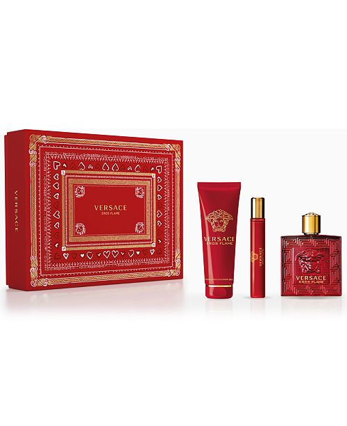 Versace Men S 3 Pc Eros Flame Eau De Parfum Gift Set Reviews All Perfume Beauty Macy S