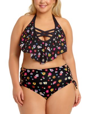 plus size flounce swimsuit