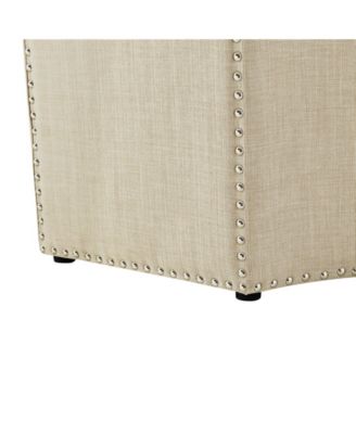 Fiorella Upholstered Octagon Cocktail Ottoman with Nailhead Trim