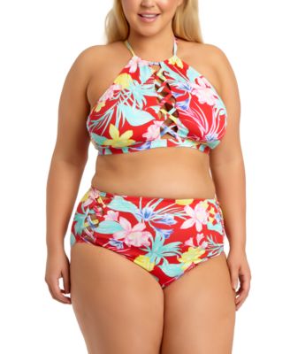 plus size high neck swim top