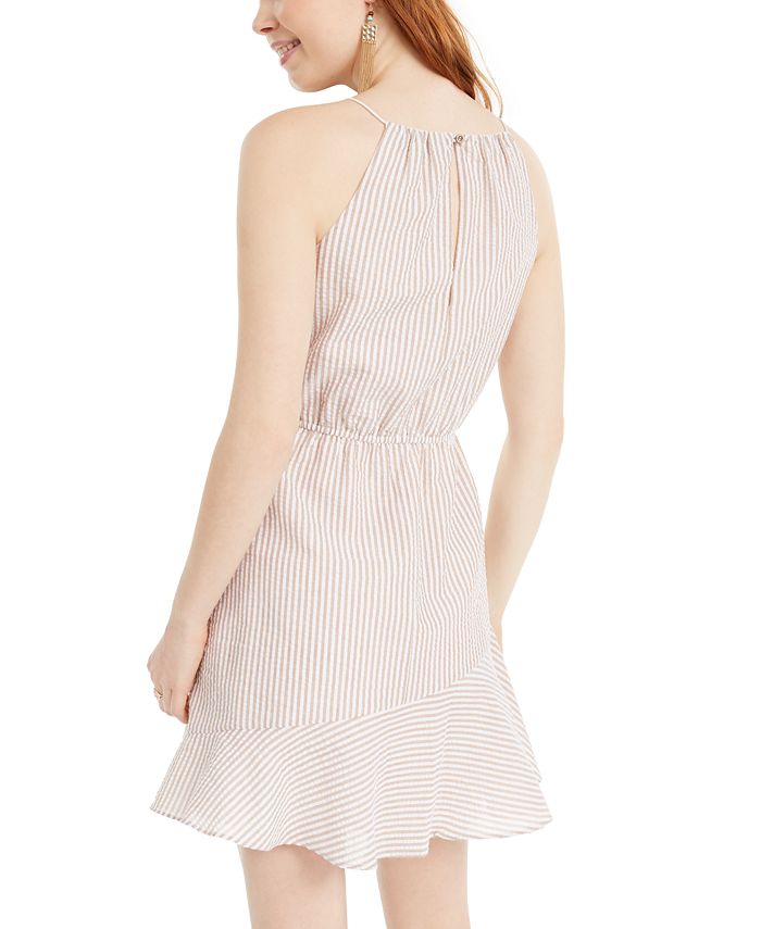 Sequin Hearts Juniors' Textured-Stripe A-Line Dress - Macy's