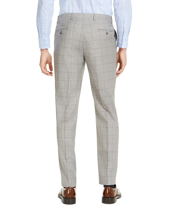 Ralph Lauren Men's Classic Fit UltraFlex Stretch Windowpane Dress Pants Gray Size 42X30