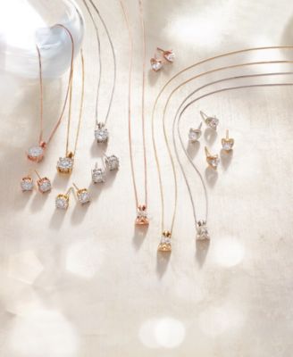 Diamond Tension-Set 18" Pendant Necklace (5/8 ct. t.w.) in 14k White, Yellow or Rose Gold