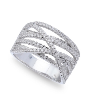image of Cubic Zirconia Pave Interlocking Ring (1-1/6 ct. t.w.) in Sterling Silver