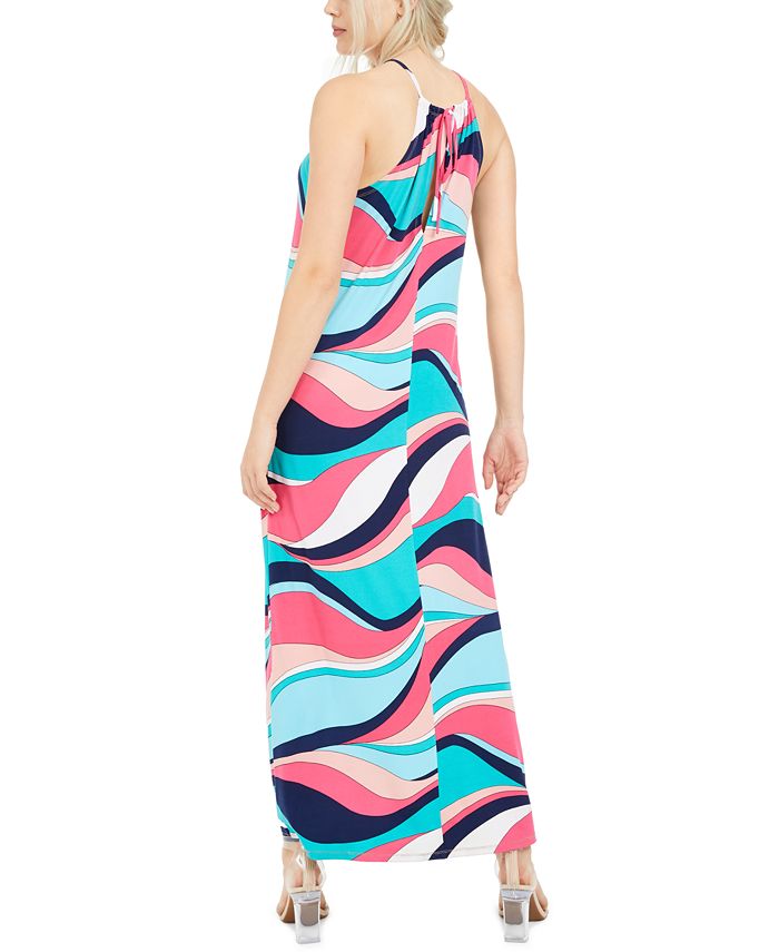 Trina Turk Milian Wave-Print Maxi Dress - Macy's