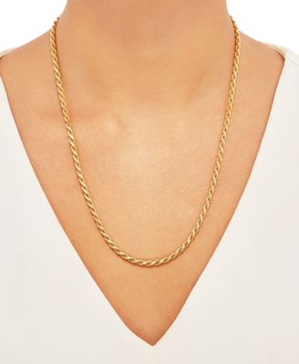 Rope Link 18 Chain Necklace in 18k Gold-Plated Sterling Silver