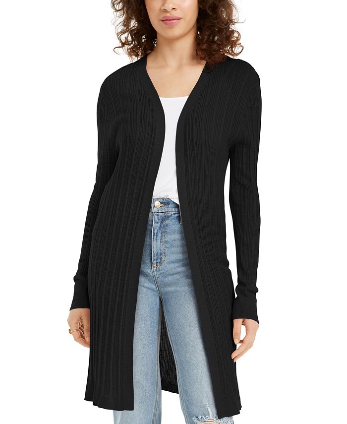 Hooked Up by IOT Juniors' Ribbed Open-Front Cardigan - Macy's