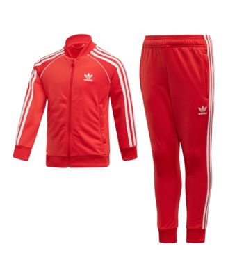 boys red adidas track suit