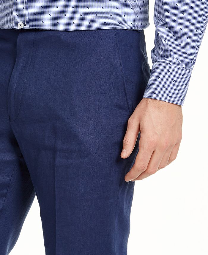 Ralph Lauren Men's Classic Fit Solid Linen Dress Pants Blue Size 34X32