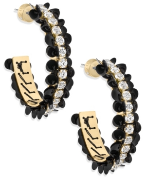 image of Zaxie by Stefanie Taylor Starlight Glimmer Sequin and Cubic Zirconia Hoop Earrings