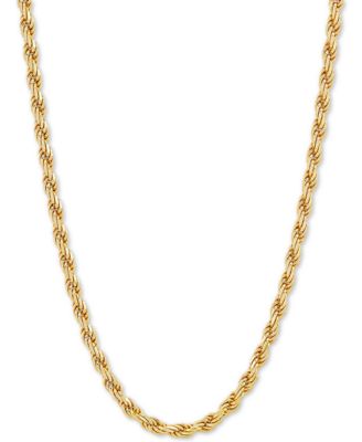 Rope Link 24" Chain Necklace in 18k Gold-Plated Sterling Silver