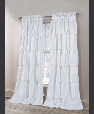 Carnival Pleated Layers Light Filtering Rod Pocket Curtain Panel Pair, Airy & Breathable, 80" W x 84" L