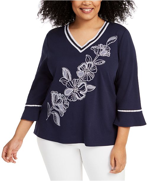 Alfred Dunner Plus Size Embroidered Easy Street Top Reviews