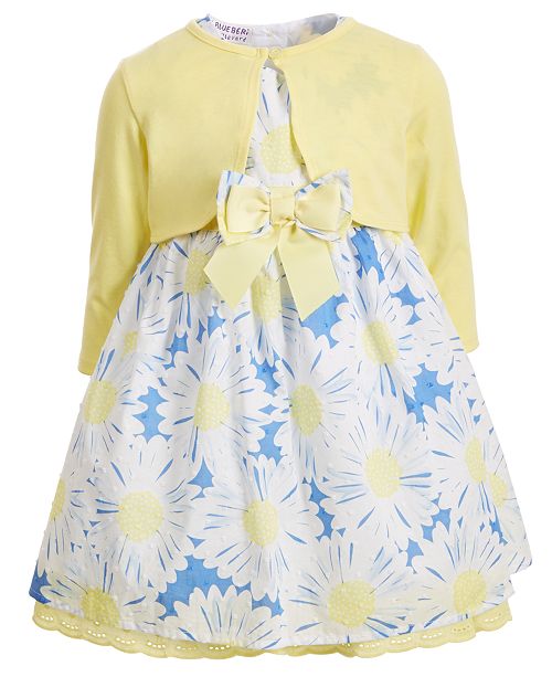 Blueberi Boulevard Toddler Girls 2 Pc Shrug Floral Dress Set