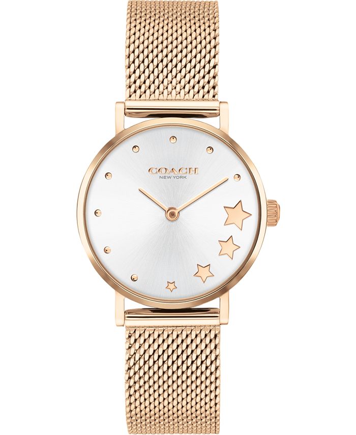 COACH Women's Perry Rose Gold-Tone Stainless Steel Mesh Bracelet Watch 28mm  & Reviews - All Watches - Jewelry & Watches - Macy's
