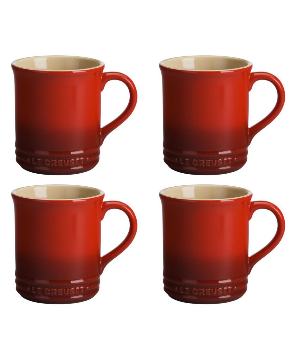 14 oz. Stoneware Set of Four Coffee Mugs - Shallot