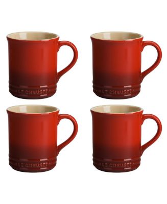 Le Creuset 14 oz. Stoneware Set of Four Coffee Mugs - Macy's