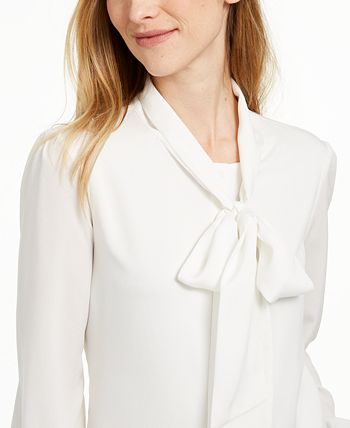 Calvin klein tie neck blouse online