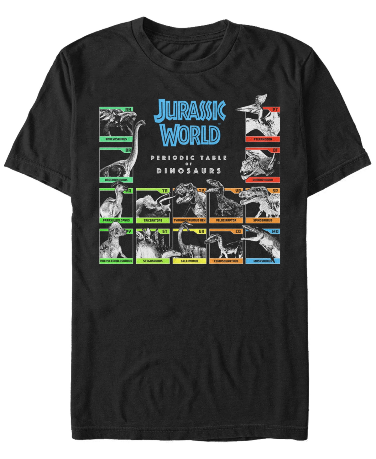 Fifth Sun Men's Periodic Table of Dinosaurs Short Sleeve T- shirt