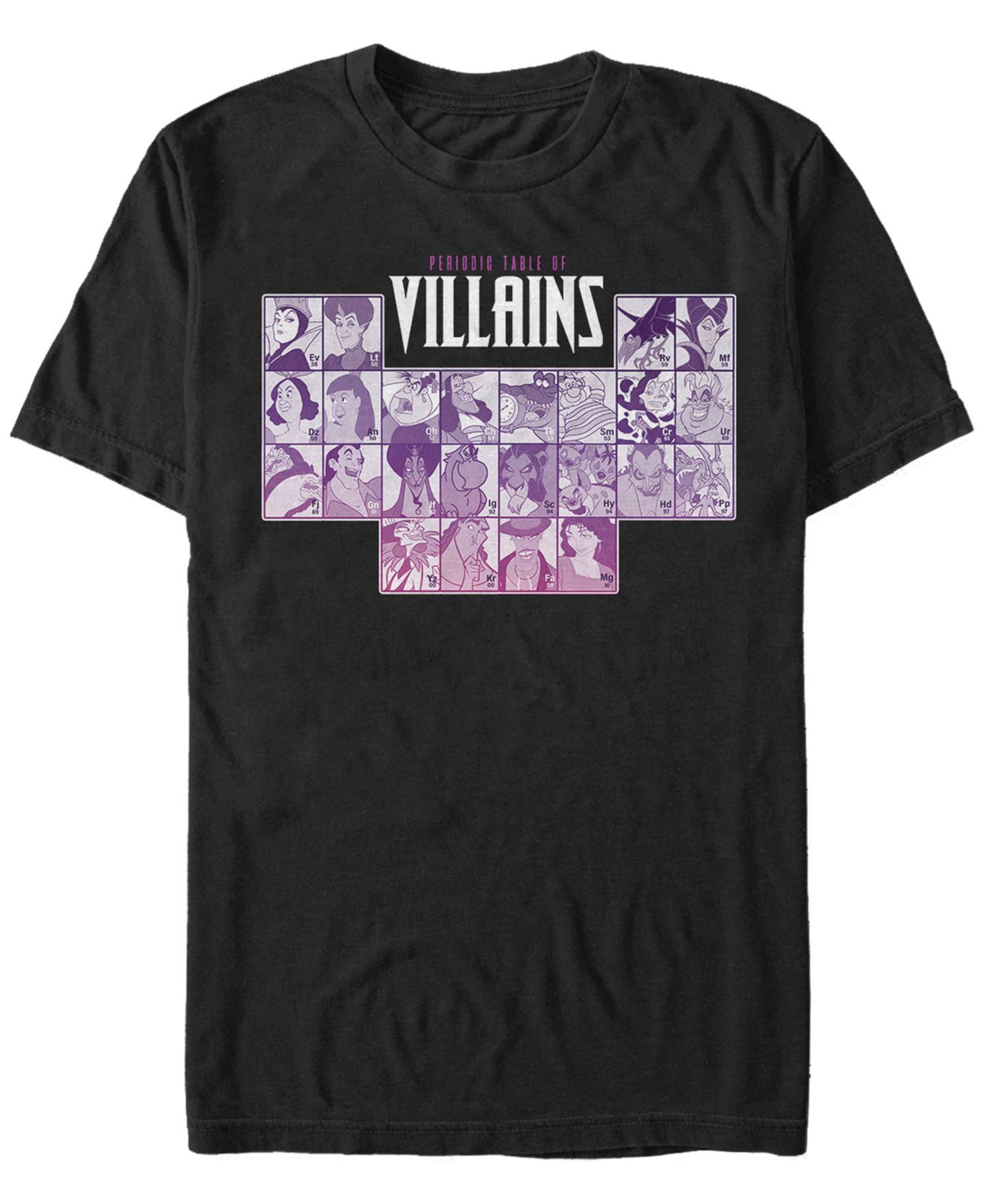 Men's Villains Periodic Table of Villains Group Shot Short Sleeve T- shirt