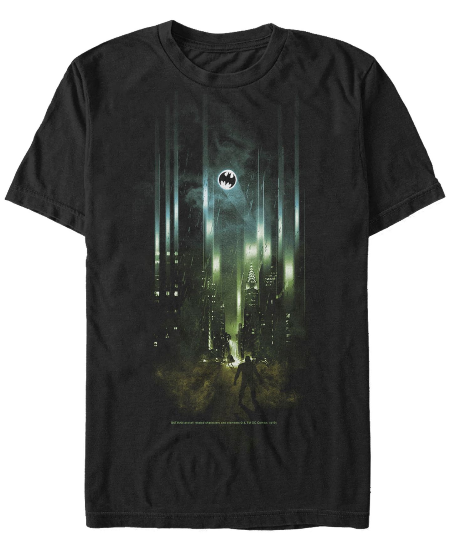 Мужская футболка Fifth Sun DC Batman City Bat Logo Spotlight Short Sleeve — фото 1