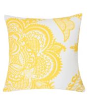 Levtex Home Mirage Peacock Decorative Pillow, 18 Round - Yellow